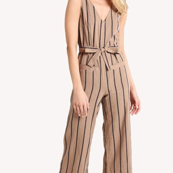 Mod Ref The Matilda Navy/Tan Jumpsuit - Picture 3 of 9